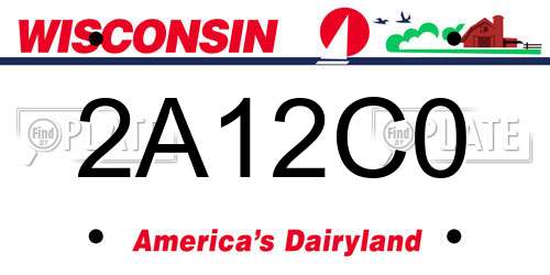 2A12C0 Wisconsin License Plate