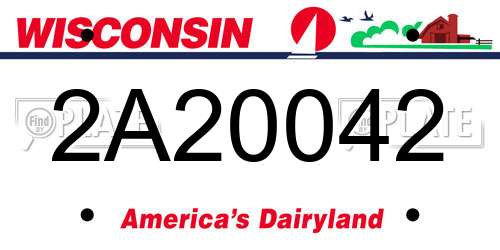 2A20042 Wisconsin License Plate