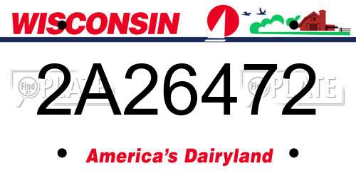 2A26472 Wisconsin License Plate