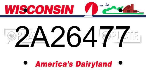 2A26477 Wisconsin License Plate