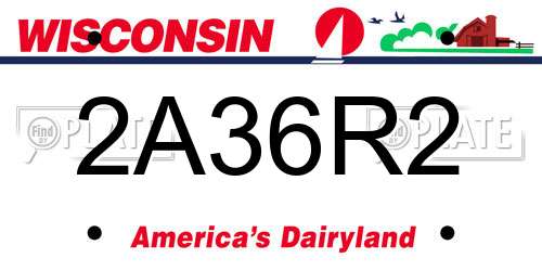 2A36R2 Wisconsin License Plate