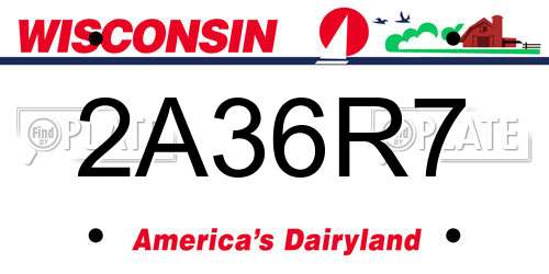2A36R7 Wisconsin License Plate