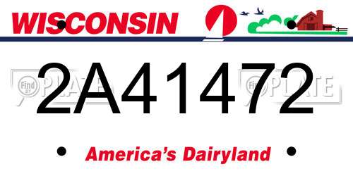 2A41472 Wisconsin License Plate
