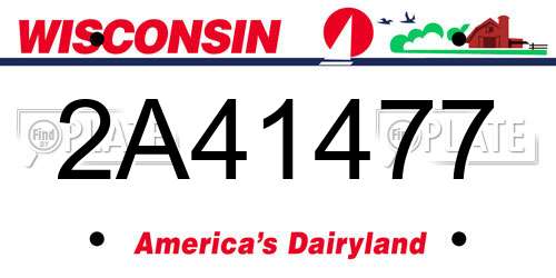 2A41477 Wisconsin License Plate