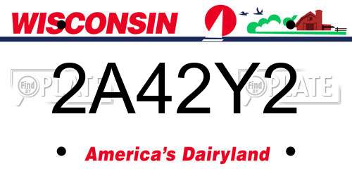 2A42Y2 Wisconsin License Plate