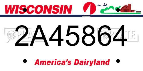 2A45864 Wisconsin License Plate
