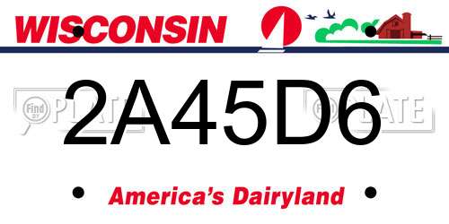 2A45D6 Wisconsin License Plate