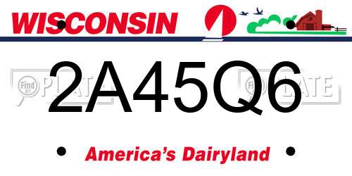 2A45Q6 Wisconsin License Plate