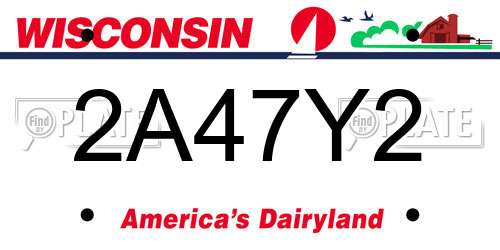 2A47Y2 Wisconsin License Plate