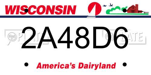 2A48D6 Wisconsin License Plate