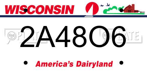 2A48O6 Wisconsin License Plate
