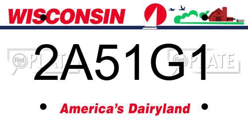 2A51G1 Wisconsin License Plate