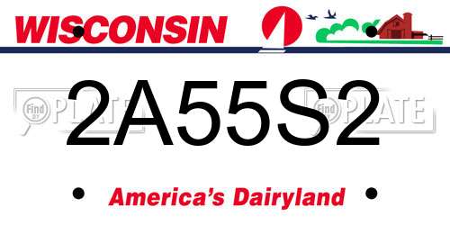 2A55S2 Wisconsin License Plate