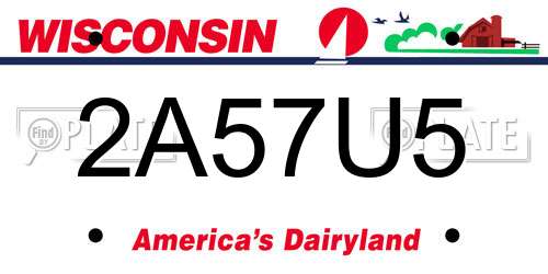 2A57U5 Wisconsin License Plate