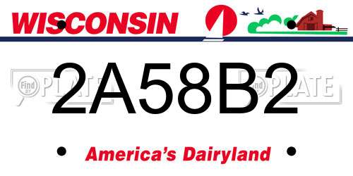 2A58B2 Wisconsin License Plate