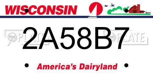 2A58B7 Wisconsin License Plate