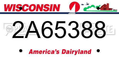 2A65388 Wisconsin License Plate