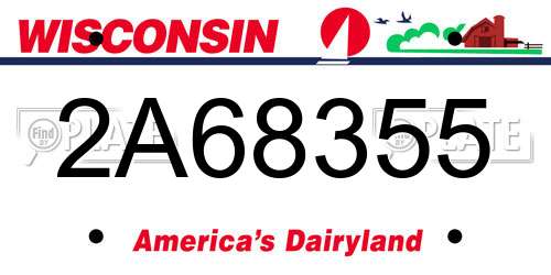2A68355 Wisconsin License Plate