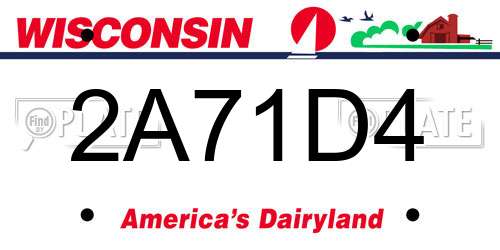 2A71D4 Wisconsin License Plate