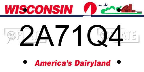 2A71Q4 Wisconsin License Plate