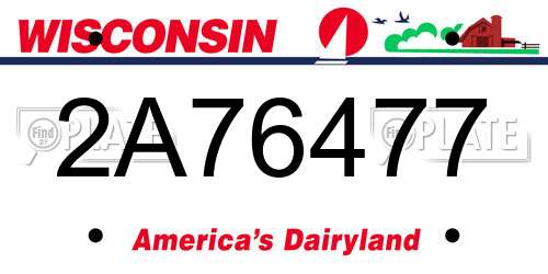 2A76477 Wisconsin License Plate