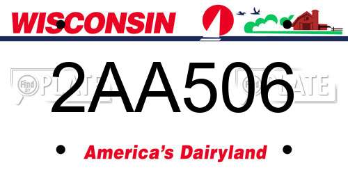 2AA506 Wisconsin License Plate