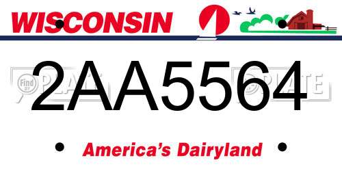 2AA5564 Wisconsin License Plate