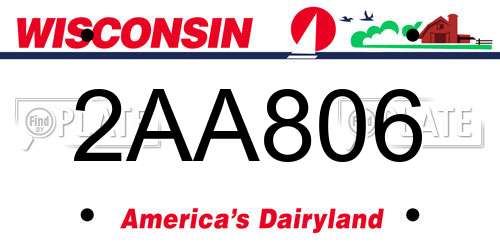 2AA806 Wisconsin License Plate