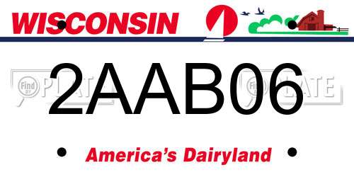 2AAB06 Wisconsin License Plate