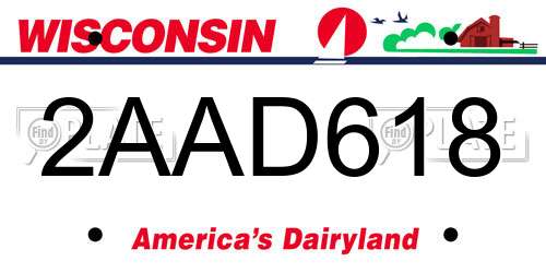 2AAD618 Wisconsin License Plate