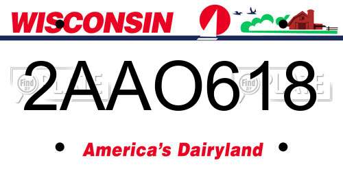 2AAO618 Wisconsin License Plate