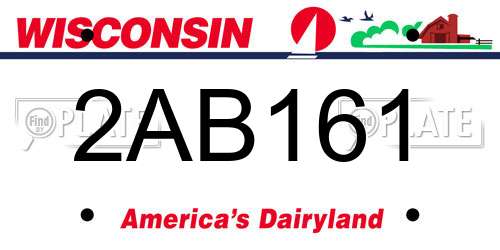 2AB161 Wisconsin License Plate