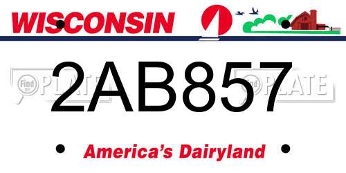2AB857 Wisconsin License Plate