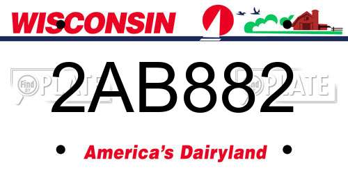 2AB882 Wisconsin License Plate