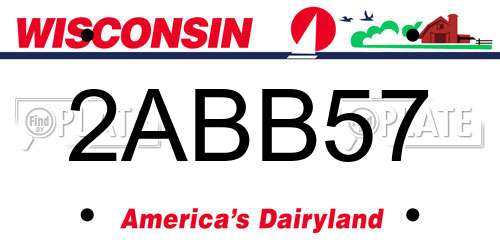 2ABB57 Wisconsin License Plate