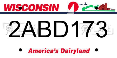 2ABD173 Wisconsin License Plate