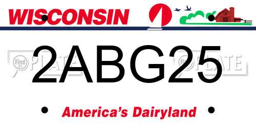 2ABG25 Wisconsin License Plate
