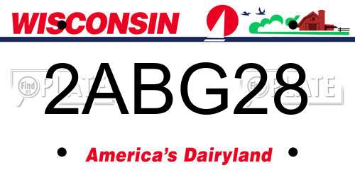 2ABG28 Wisconsin License Plate