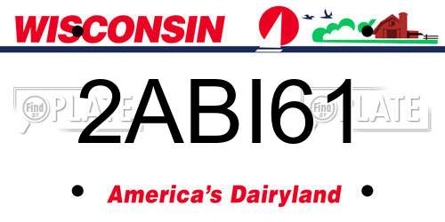 2ABI61 Wisconsin License Plate