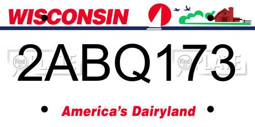 2ABQ173 Wisconsin License Plate