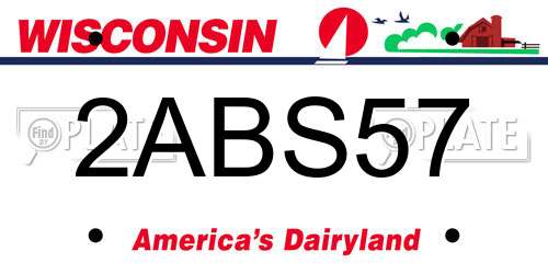 2ABS57 Wisconsin License Plate