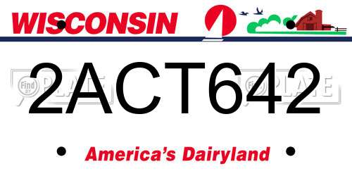 2ACT642 Wisconsin License Plate