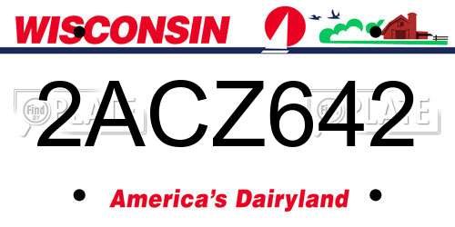 2ACZ642 Wisconsin License Plate