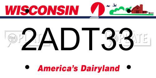 2ADT33 Wisconsin License Plate
