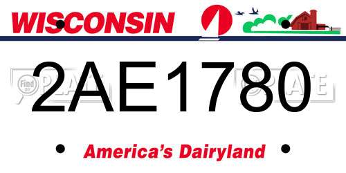 2AE1780 Wisconsin License Plate