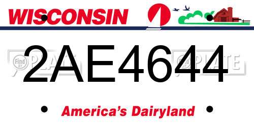 2AE4644 Wisconsin License Plate