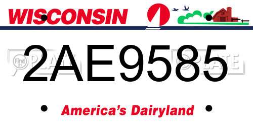 2AE9585 Wisconsin License Plate