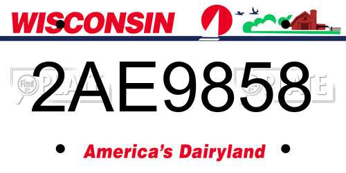 2AE9858 Wisconsin License Plate