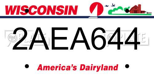 2AEA644 Wisconsin License Plate