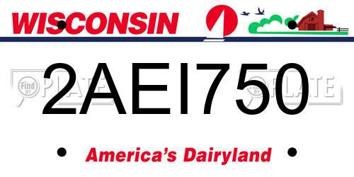 2AEI750 Wisconsin License Plate